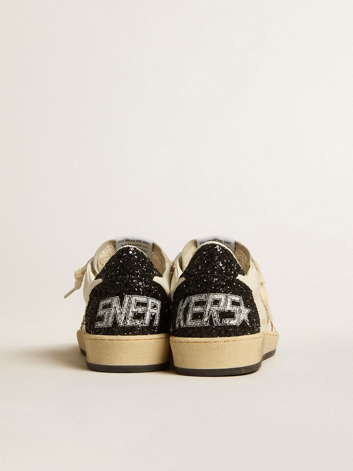 Ball Star LTD in nappa leather and suede with glitter star and black heel tab| Golden Goose