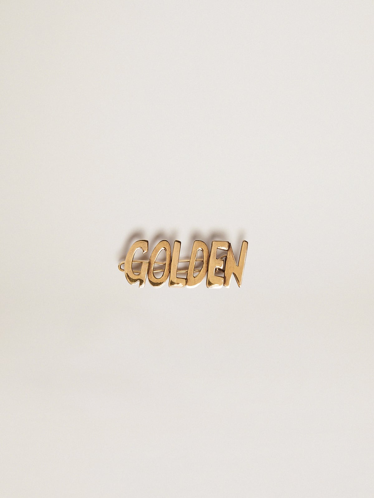Men's lace lock with clip in old gold color with Golden lettering| Golden Goose