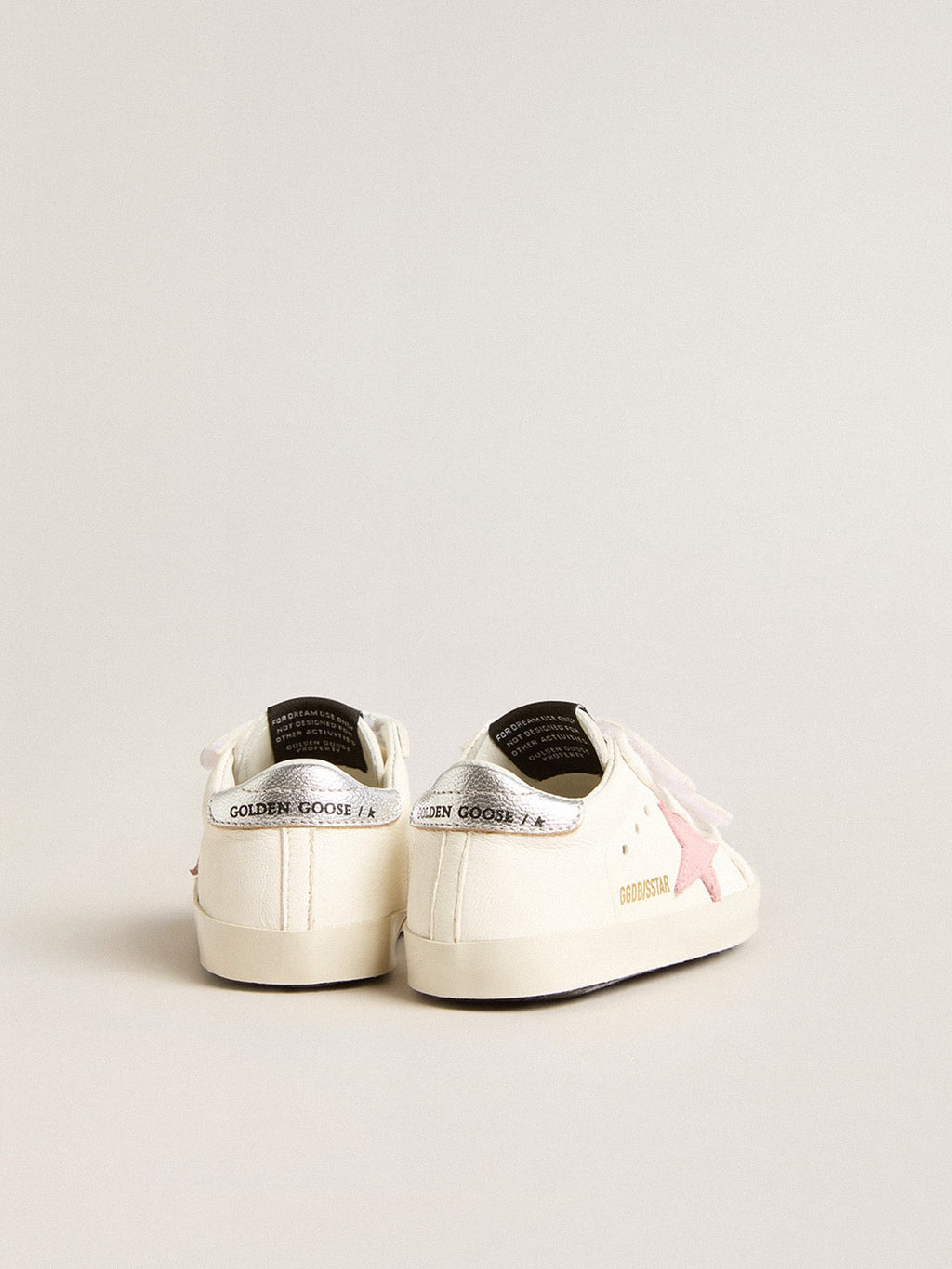Baby Old School with pink leather star and silver leather heel tab| Golden Goose