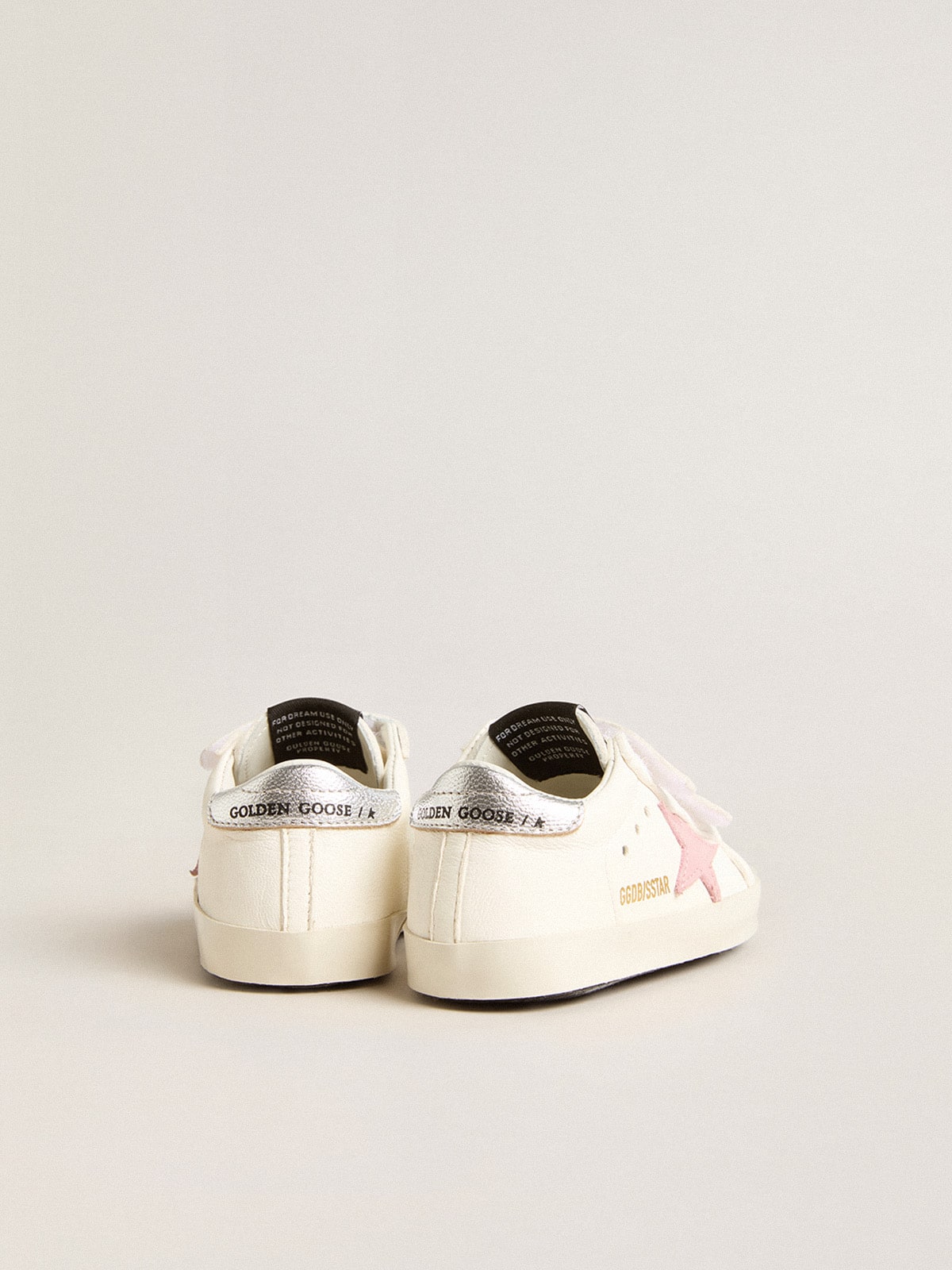 Baby Old School with pink leather star and silver leather heel tab| Golden Goose