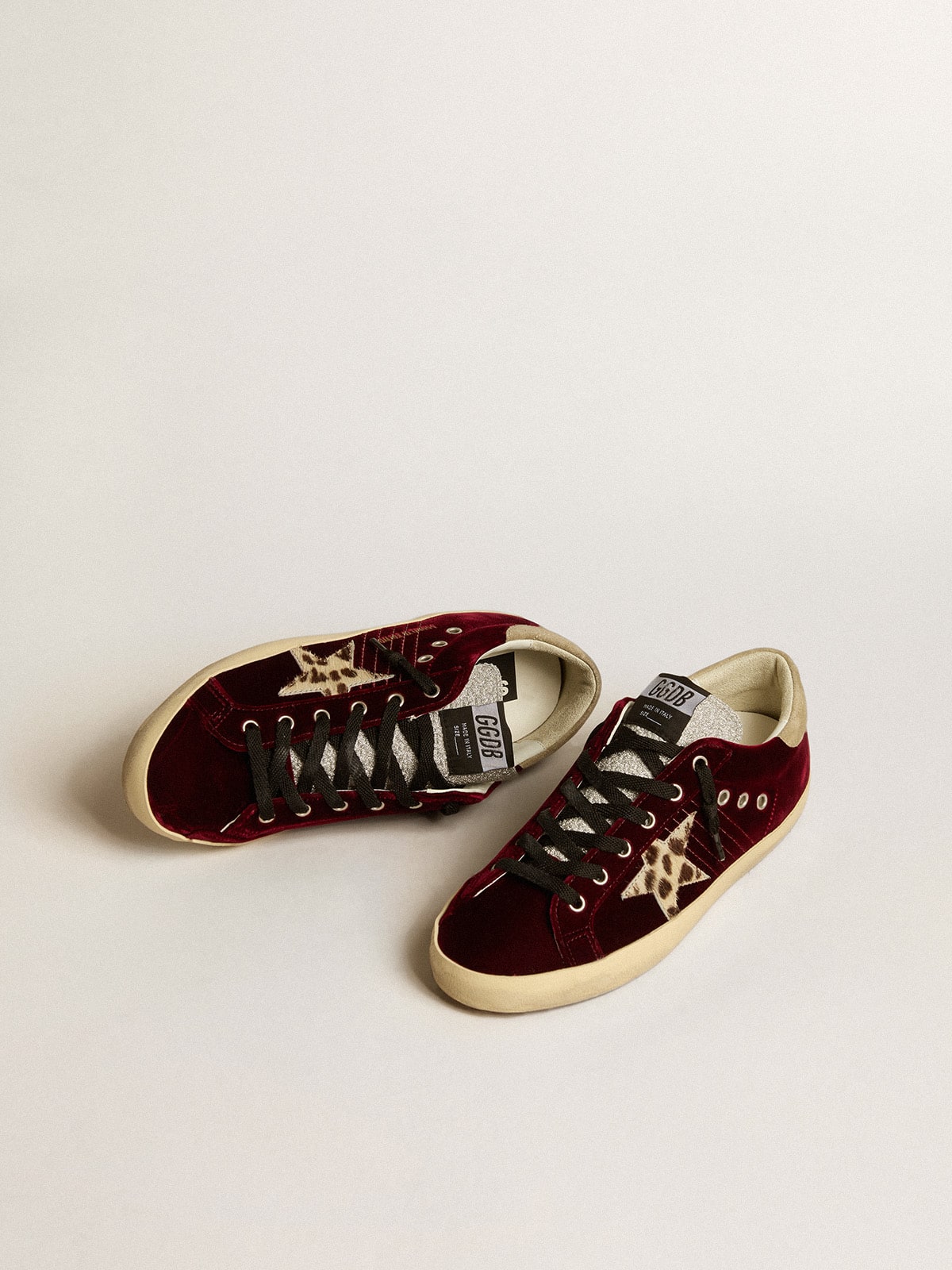 Women's Super-Star LTD in velvet with pony skin star and glitter tongue| Golden Goose