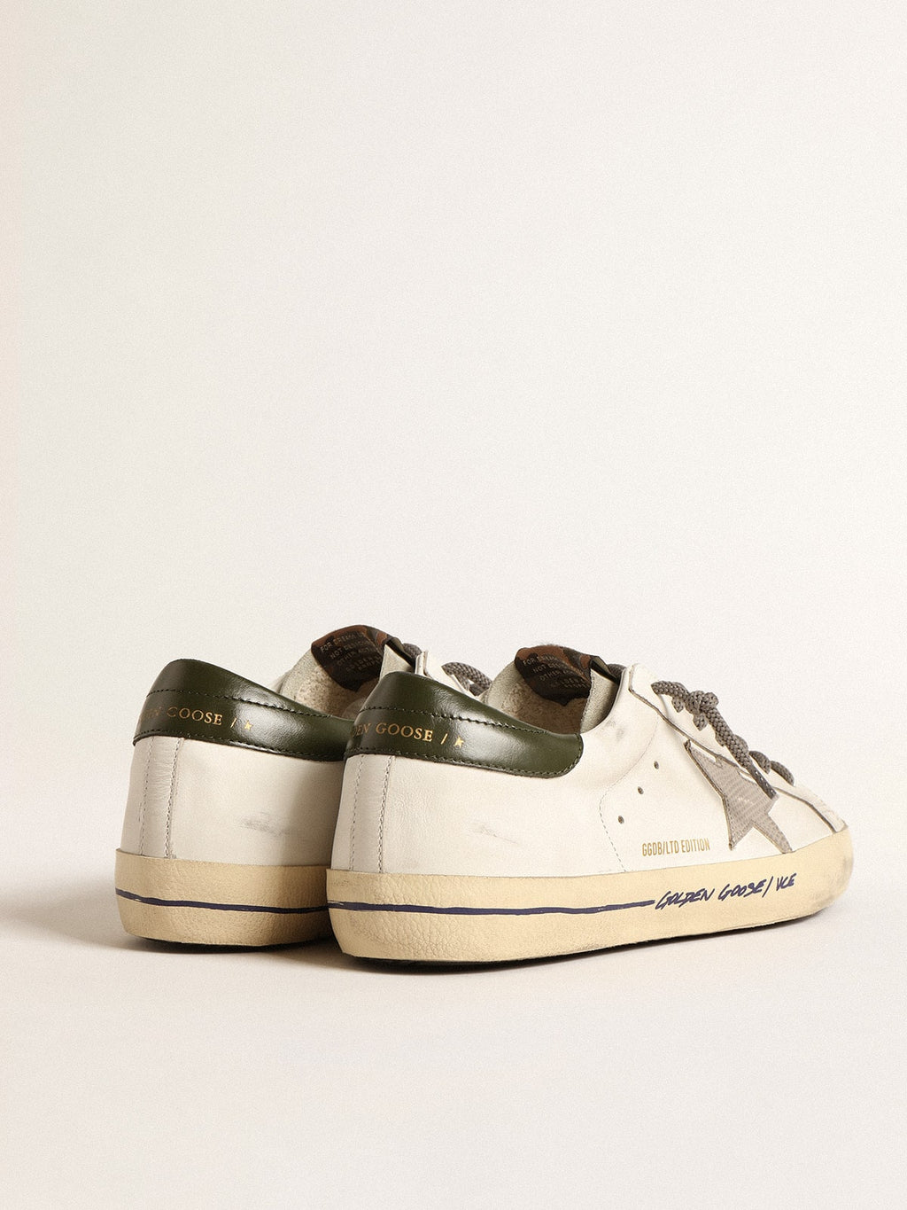 Super-Star LTD with croc-print star and green heel tab| Golden Goose