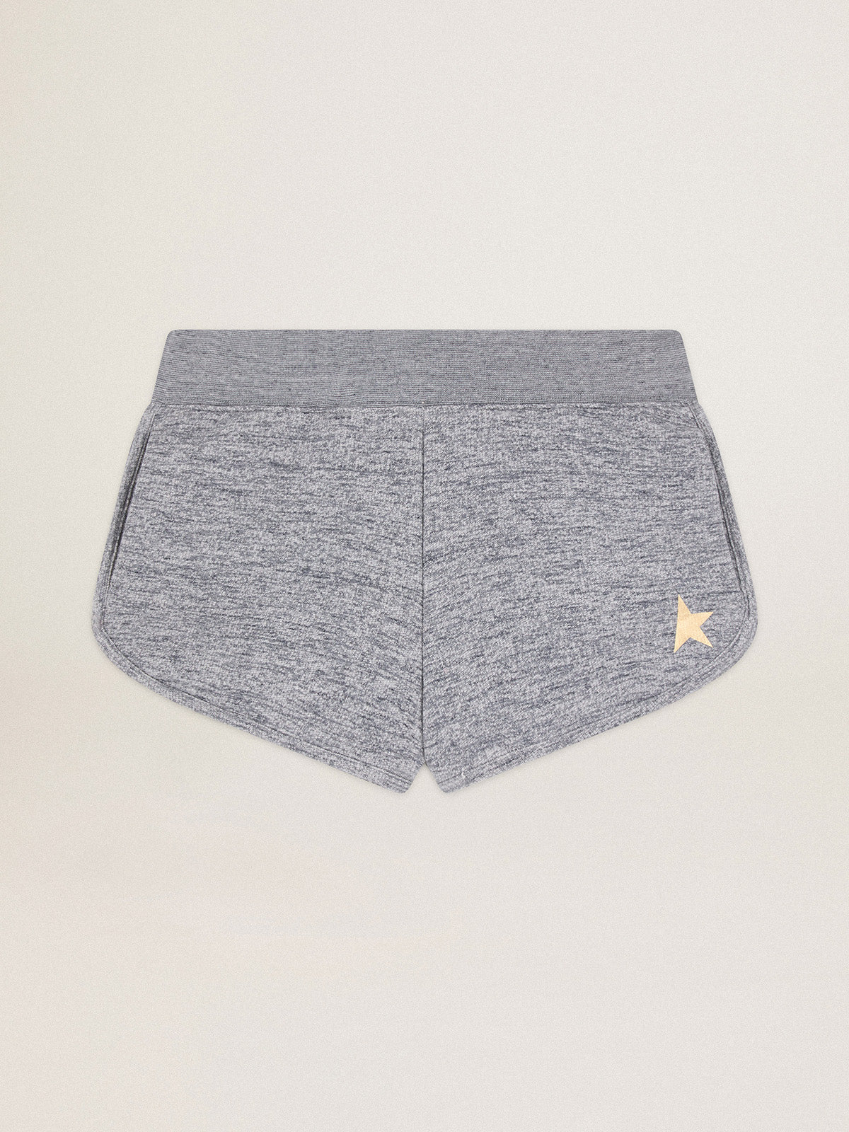 Melange gray shorts with gold star| Golden Goose