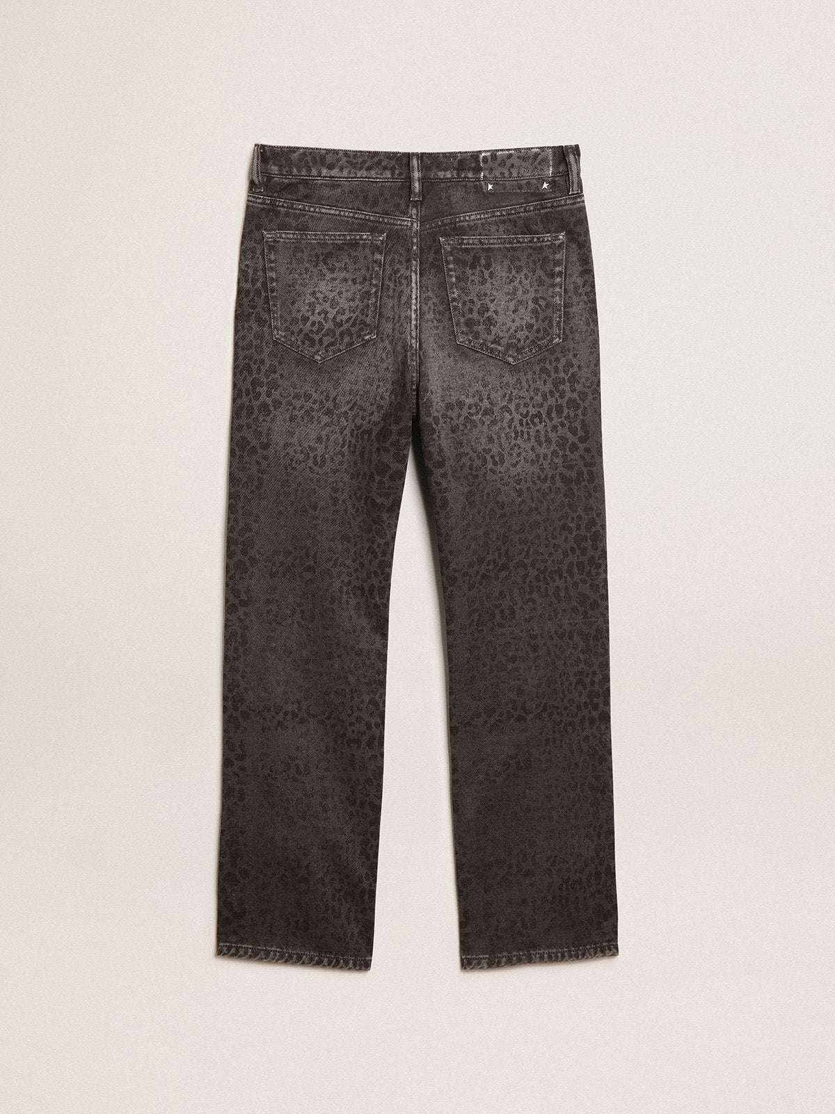 Women's gray jeans with leopard print| Golden Goose