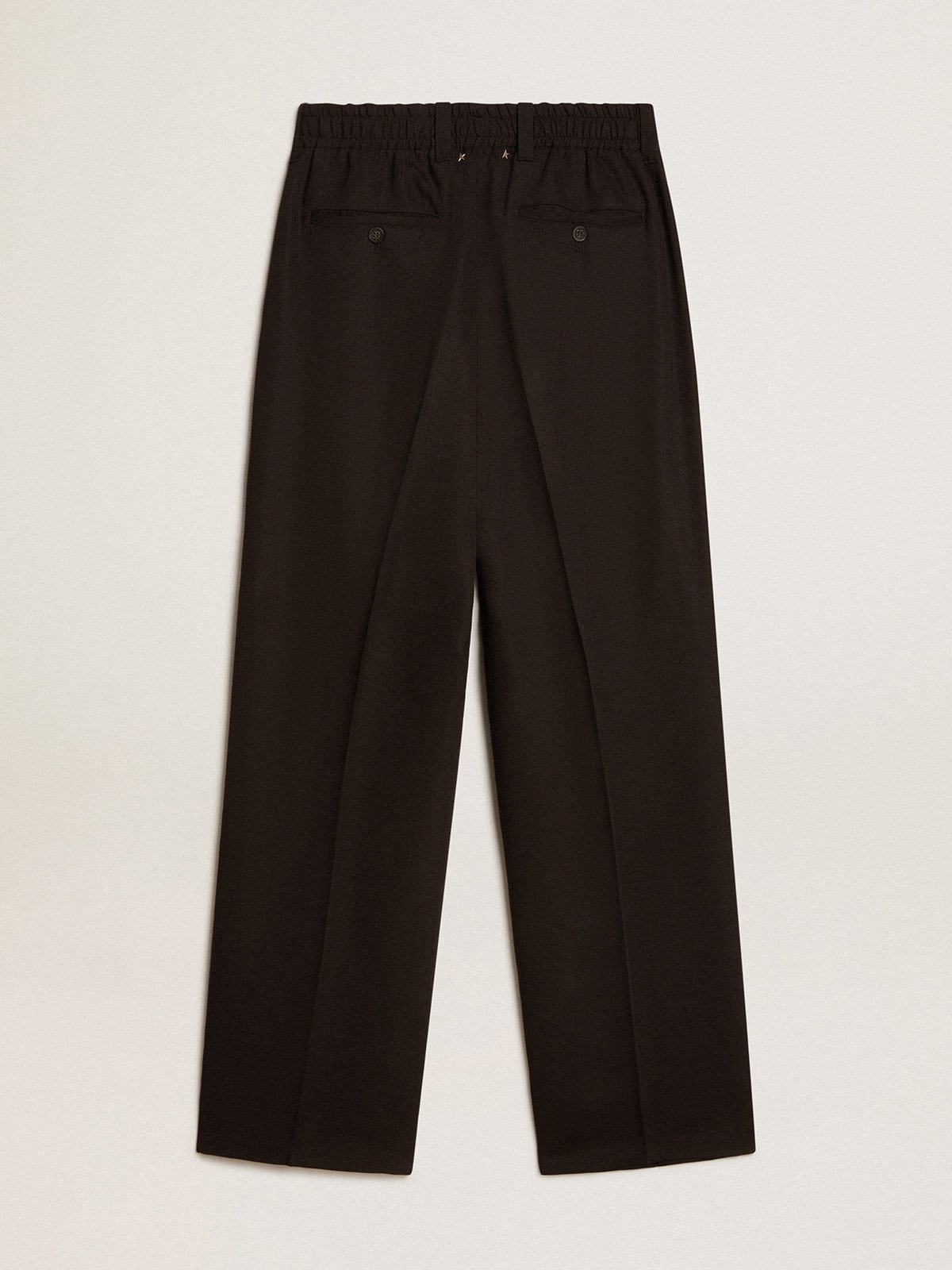 Black wool and viscose blend pants| Golden Goose