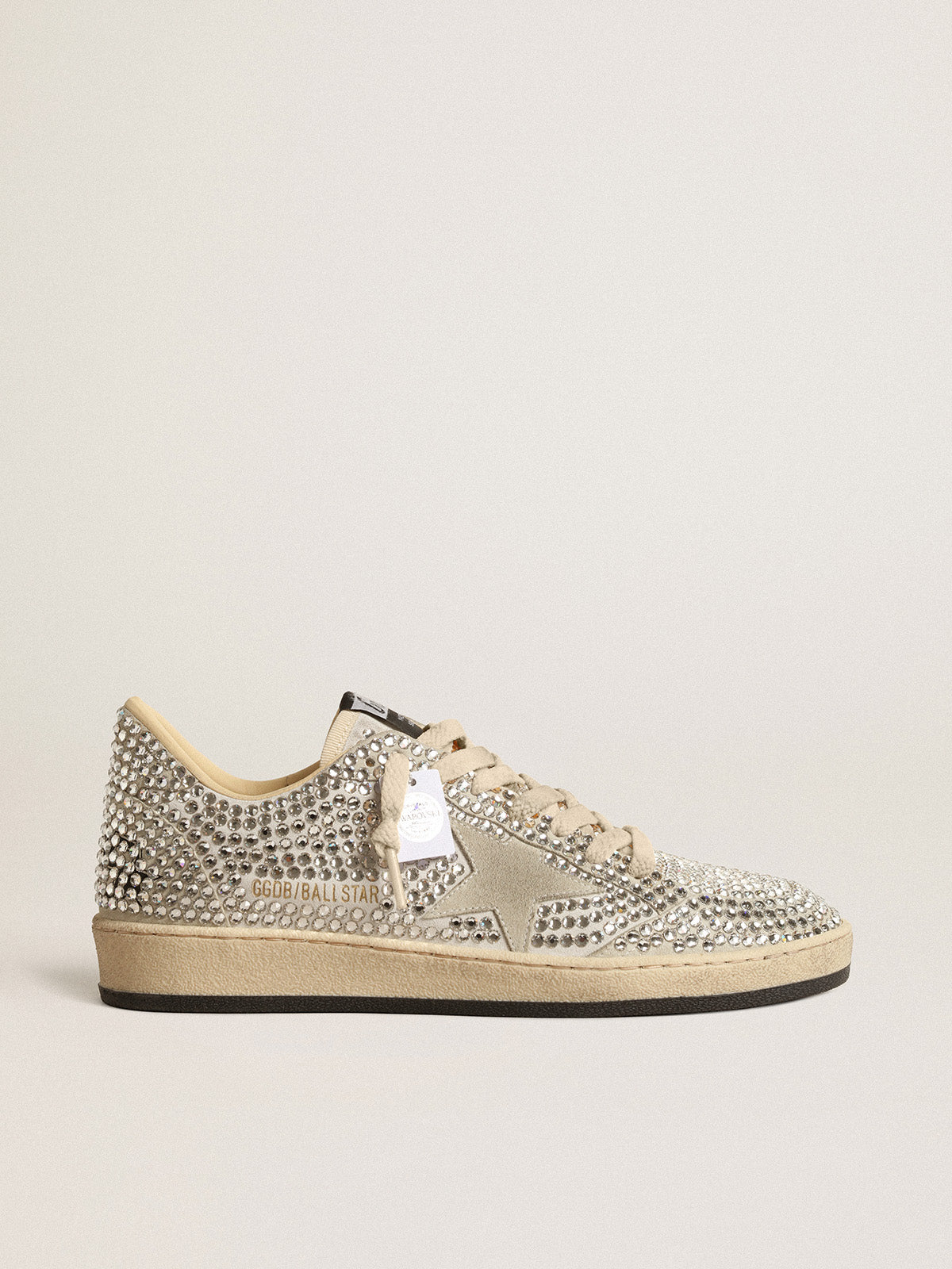 Ball Star LTD with Swarovski crystals and gray suede star| Golden Goose