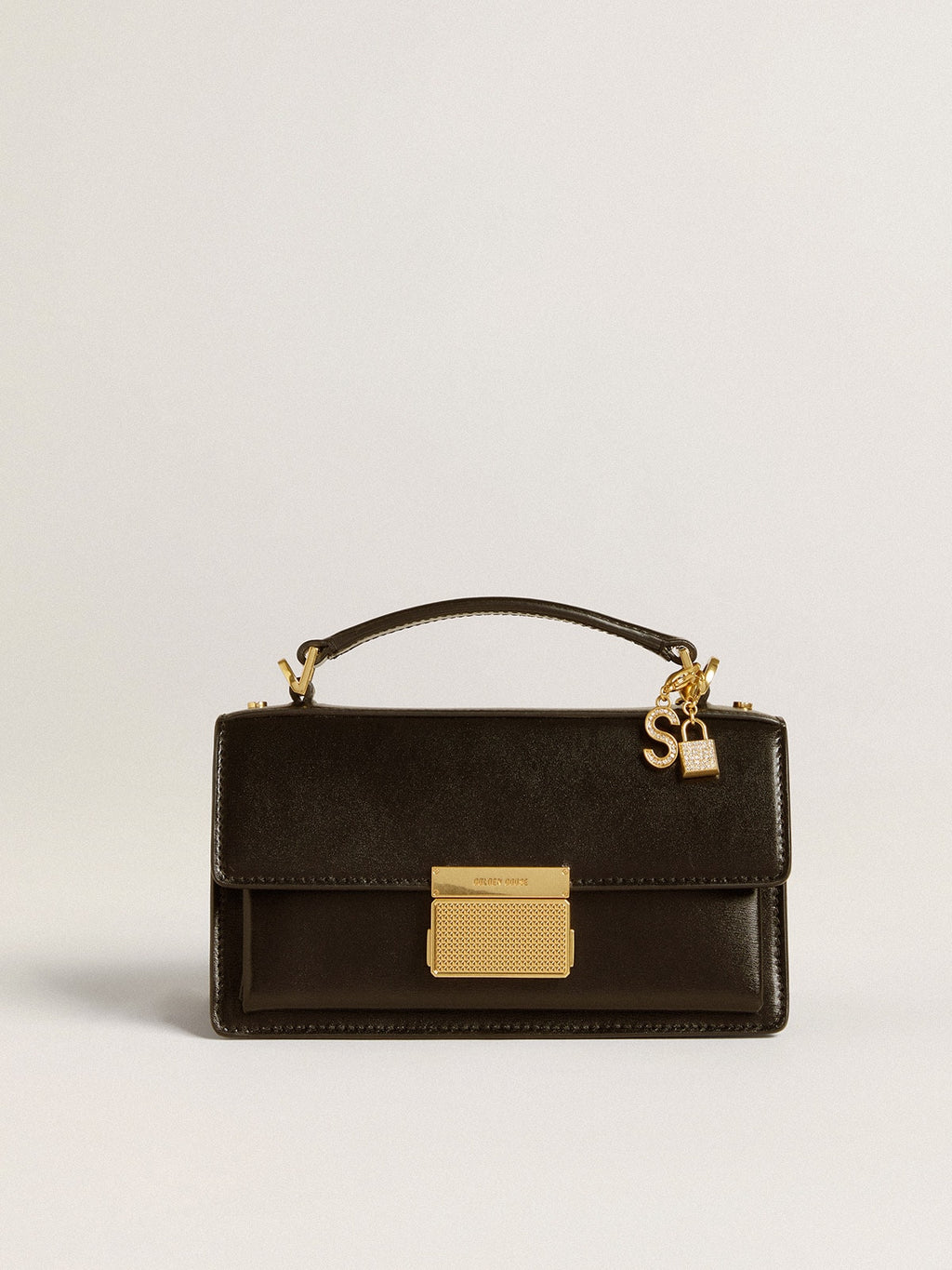 Letter S charm in gold-colored brass with crystals| Golden Goose