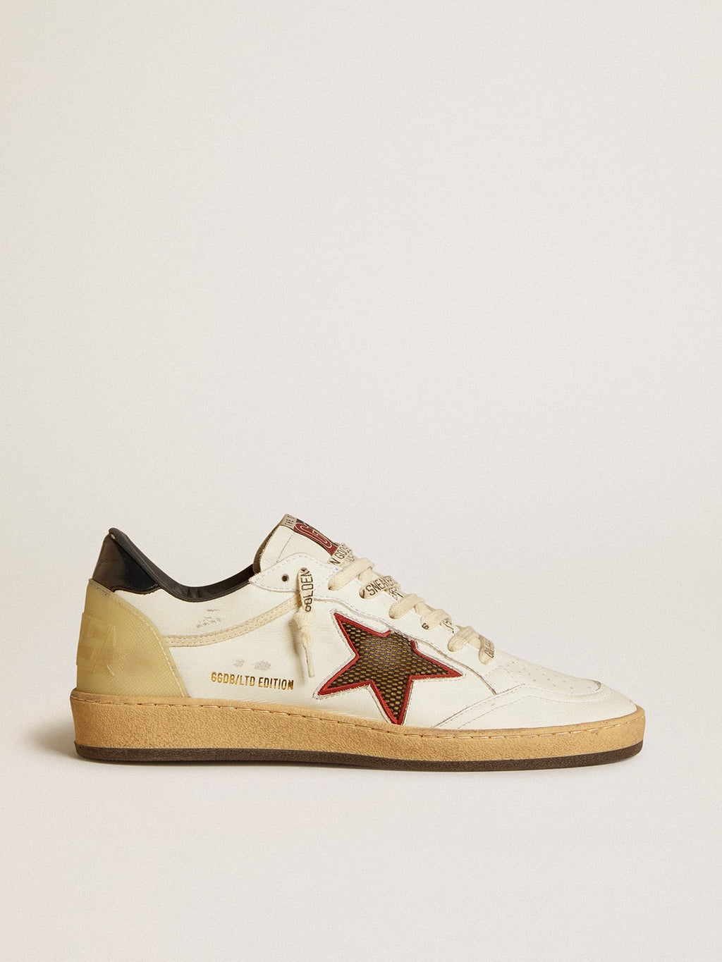 Women's Ball Star LTD with mesh star and midnight blue leather heel tab| Golden Goose