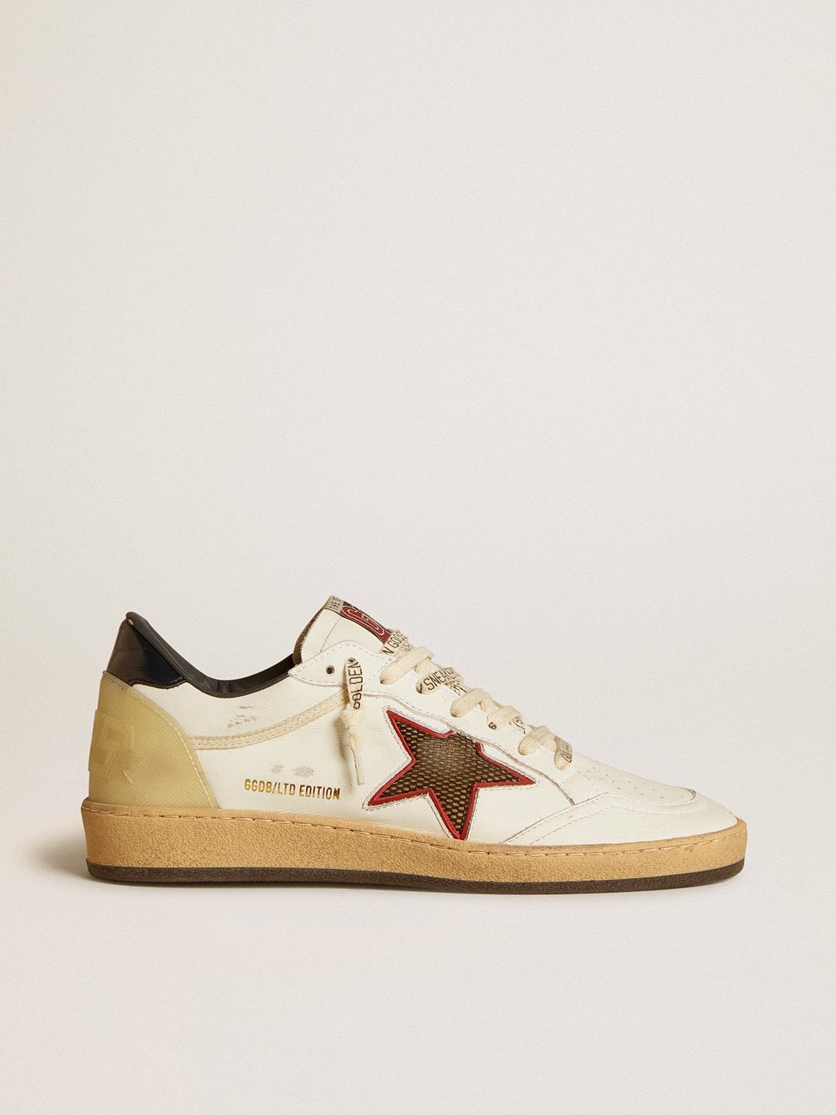 Women's Ball Star LTD with mesh star and midnight blue leather heel tab| Golden Goose