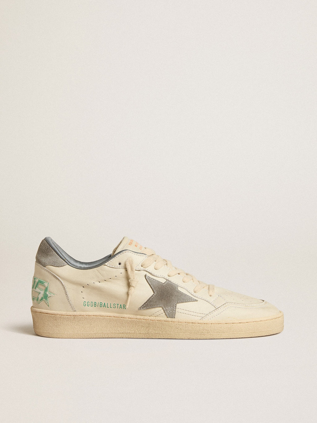 Ball Star in nappa leather with gray suede star and heel tab| Golden Goose