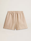 Dark beige shorts with back pocket| Golden Goose