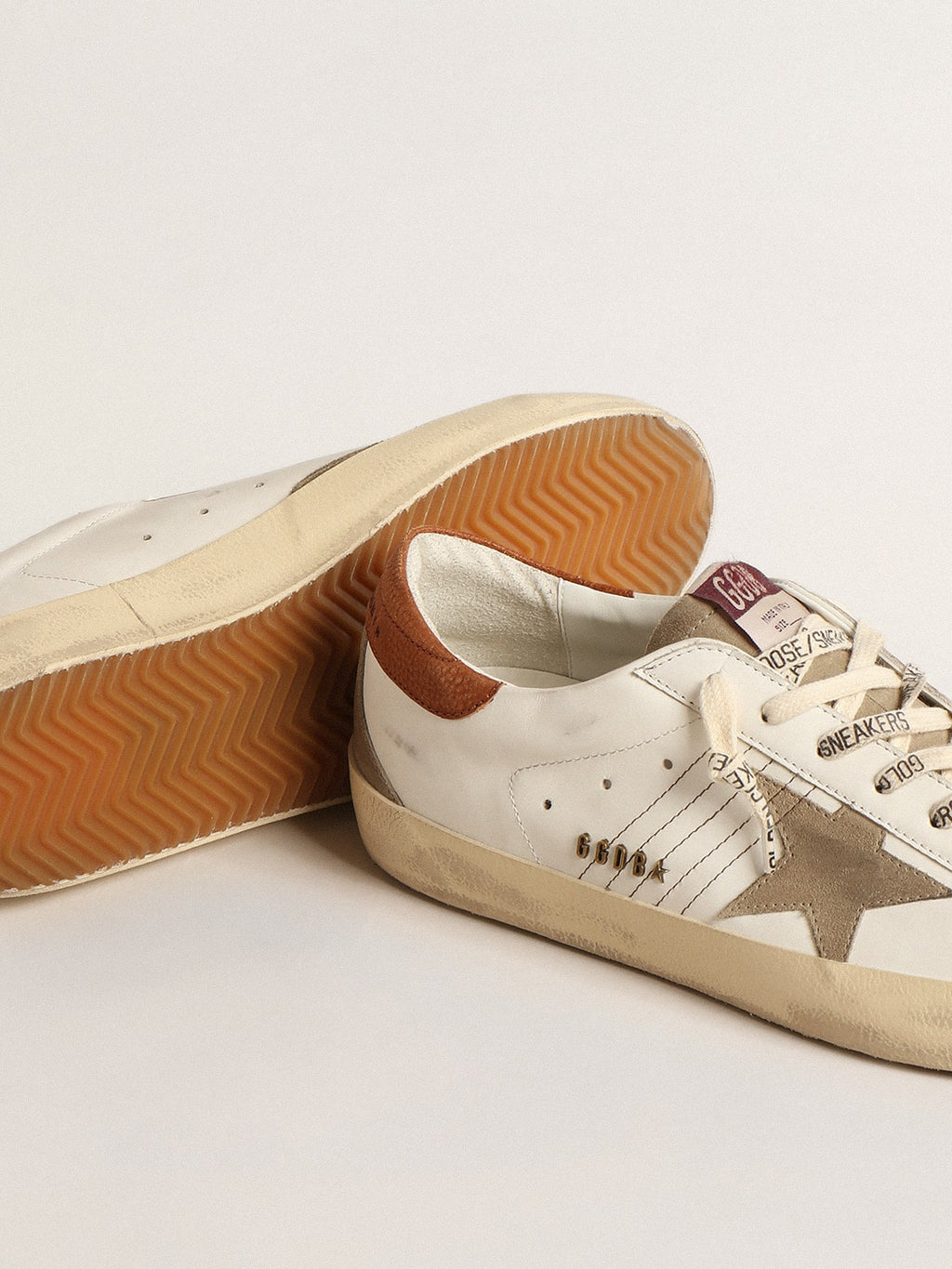 Super-Star with suede star and brown leather heel tab| Golden Goose