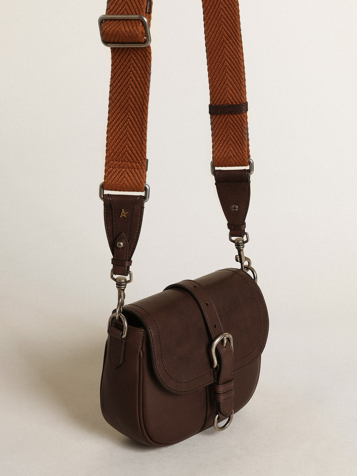 Women's Francis Bag small in dark brown leather| Golden Goose