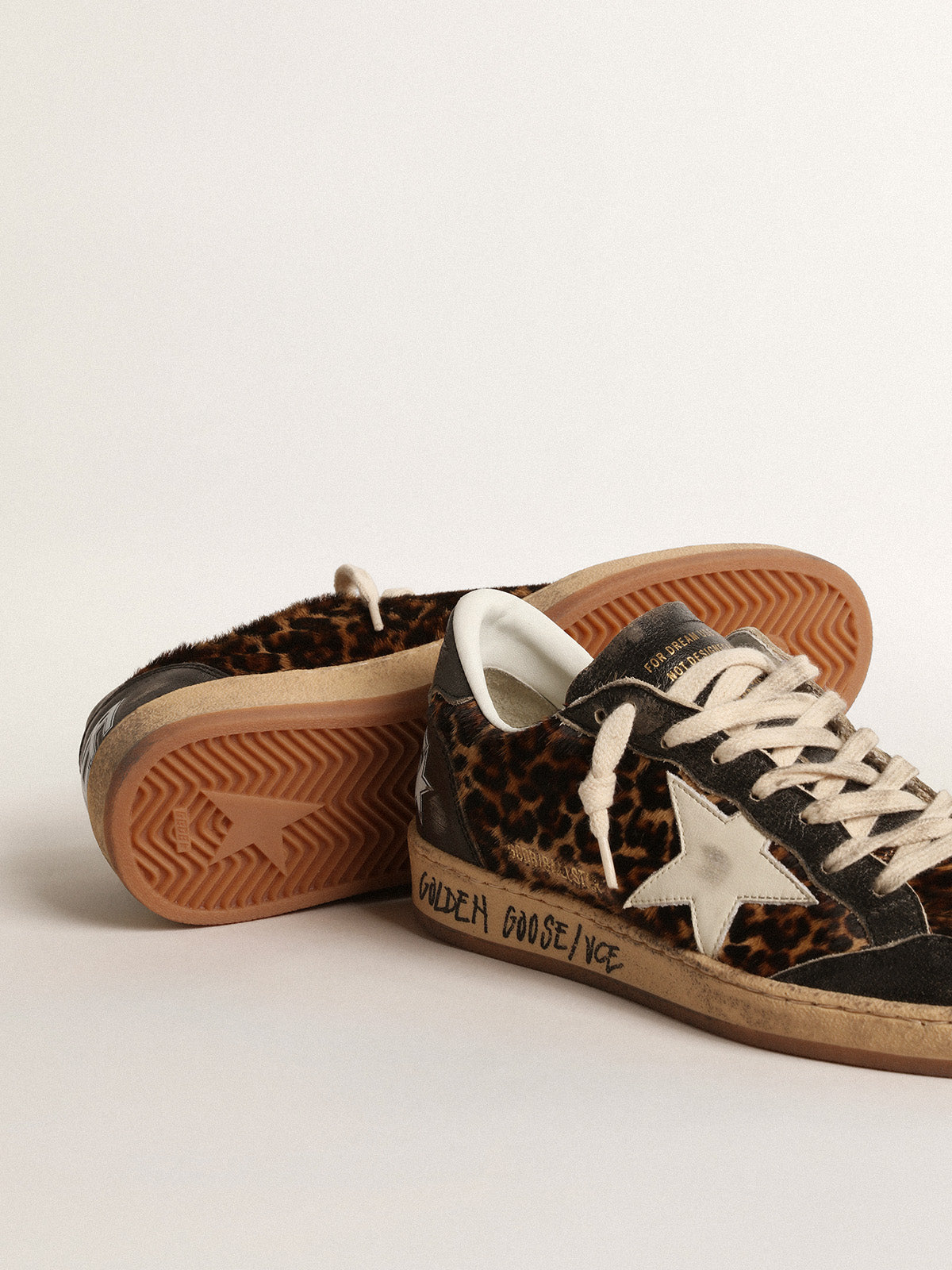 Ball Star LTD in pony skin with nubuck star and black heel tab| Golden Goose