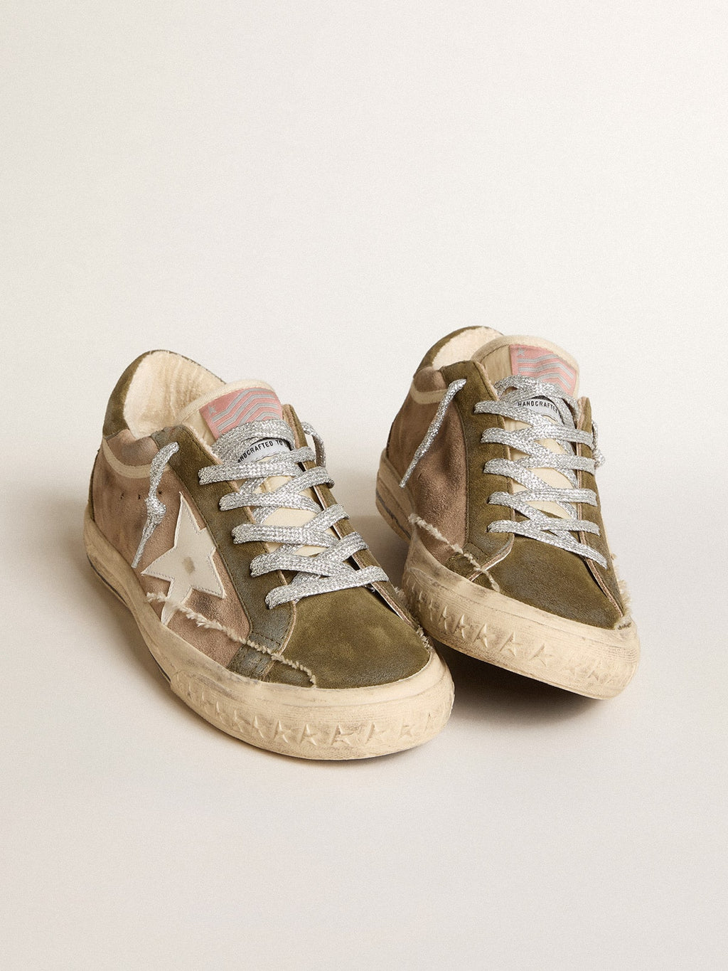 Super-Star LTD in dove-gray suede with leather star and suede heel tab| Golden Goose