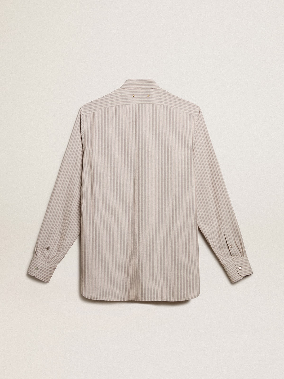Men's viscose-blend linen shirt with striped pattern