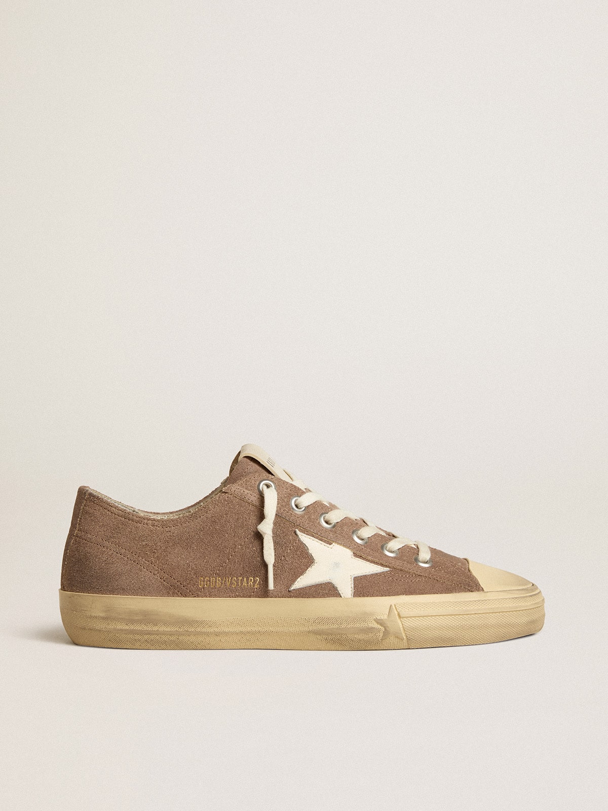 V-Star in dove-gray suede with white nappa leather star| Golden Goose