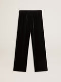 Men's black velvet effect pants| Golden Goose