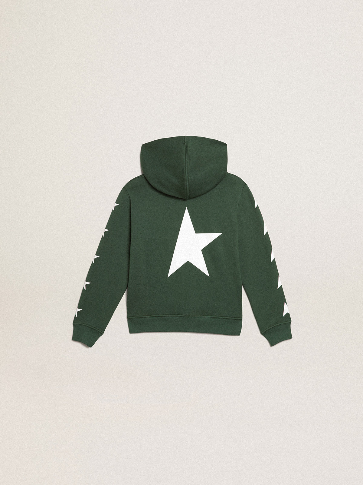 Bright green hooded sweatshirt| Golden Goose