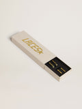 Black cotton laces with contrasting gold-colored logo| Golden Goose