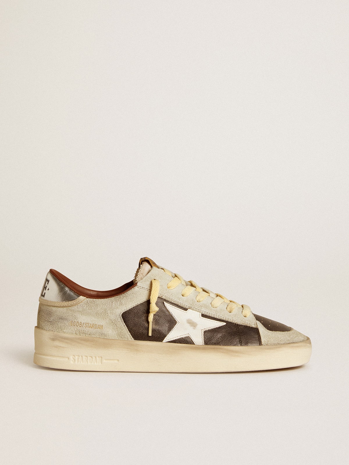 Stardan in suede and leather with leather star and metallic heel tab| Golden Goose