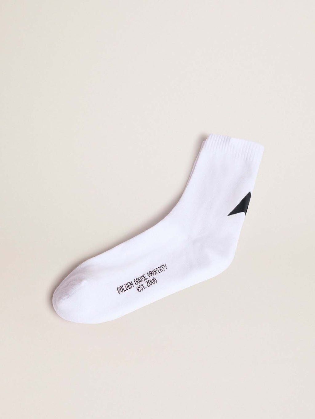 White Star Collection socks with contrasting black star| Golden Goose