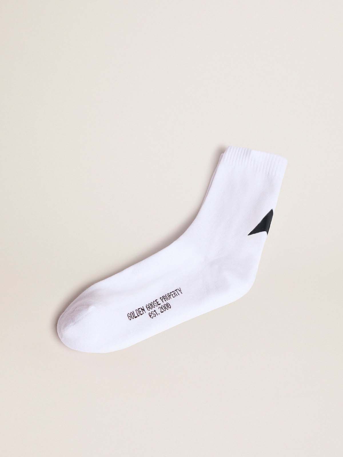 White Star Collection socks with contrasting black star| Golden Goose
