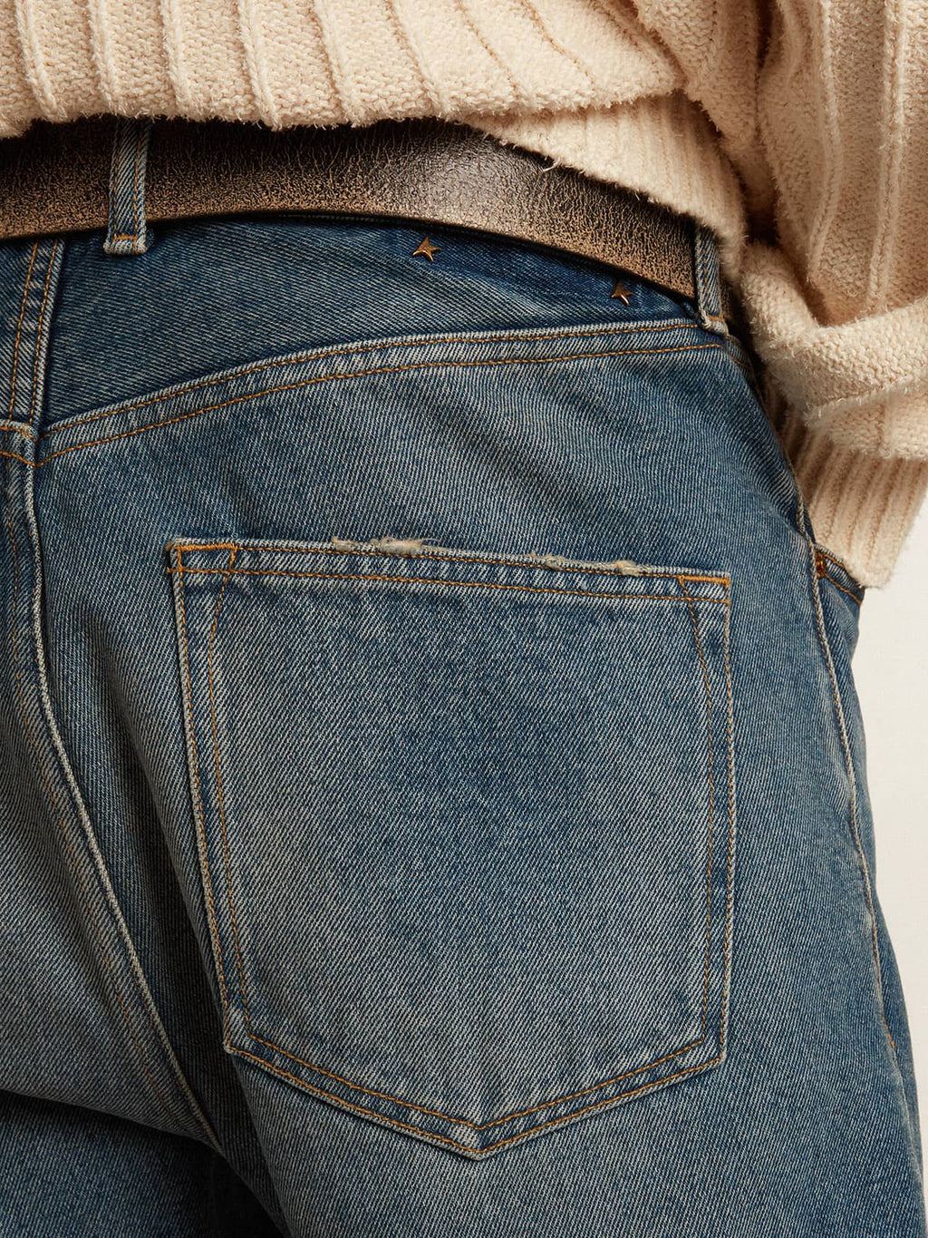 Men's slim fit jeans with medium wash| Golden Goose