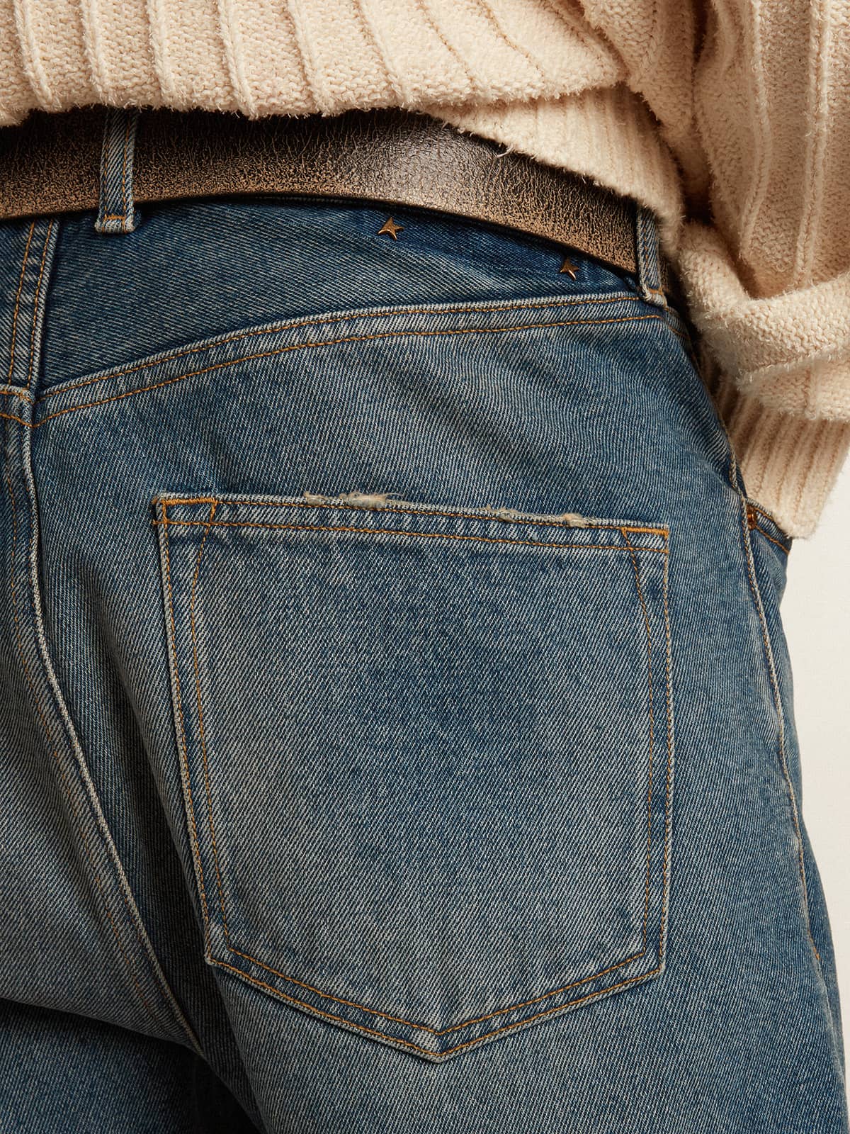 Men's slim fit jeans with medium wash| Golden Goose