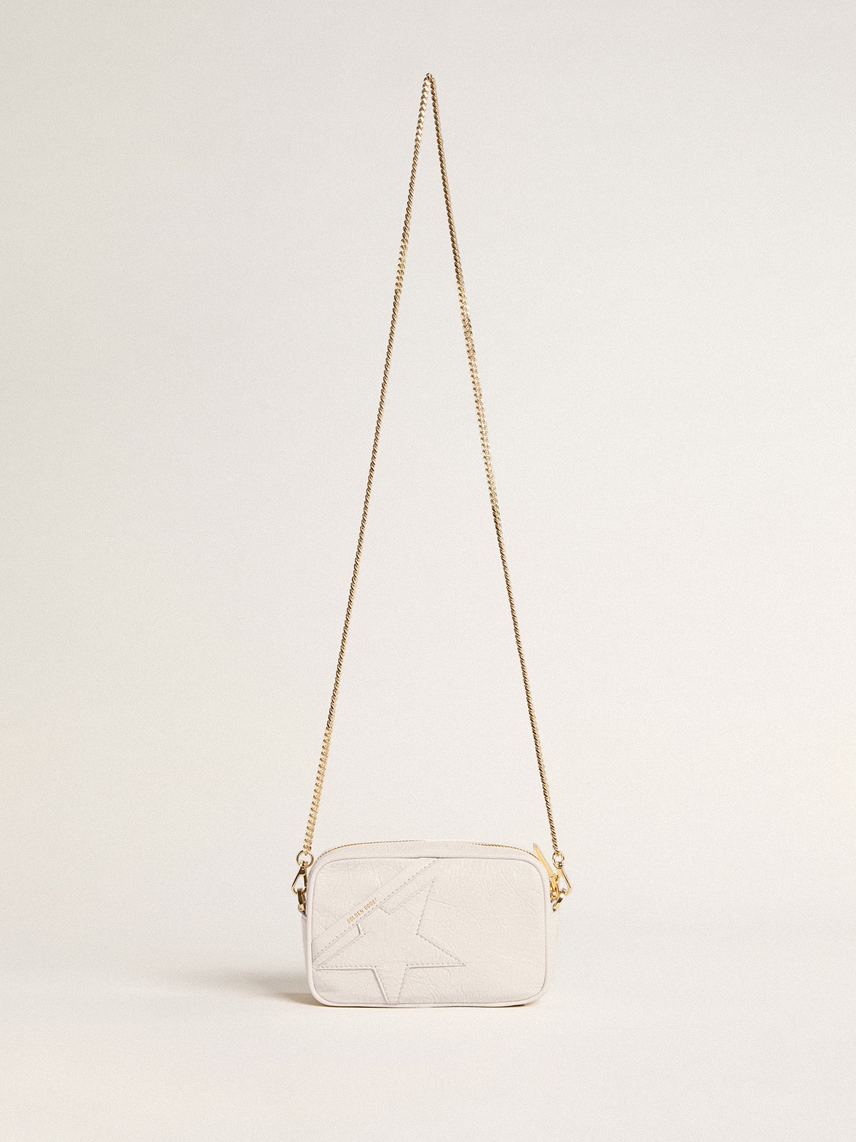 Mini Star Bag in butter-white leather with tone-on-tone star| Golden Goose