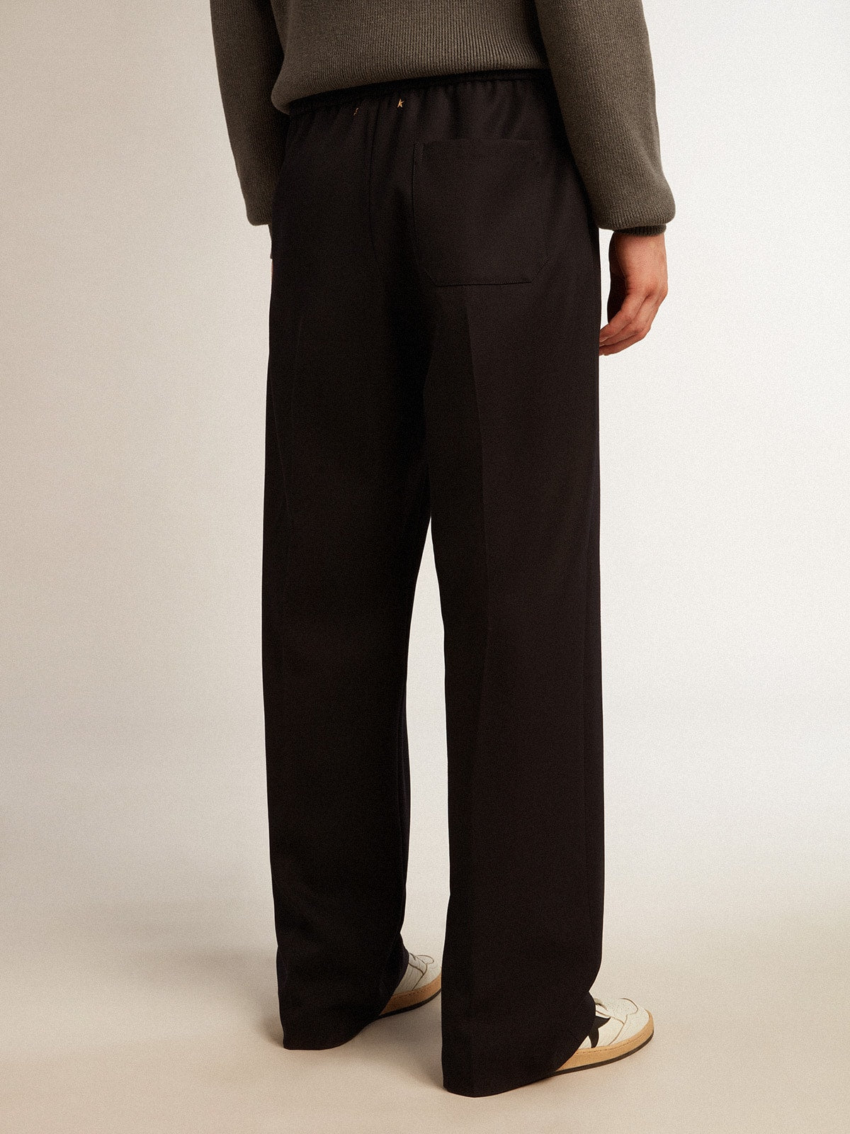 Men's joggers in dark blue wool| Golden Goose