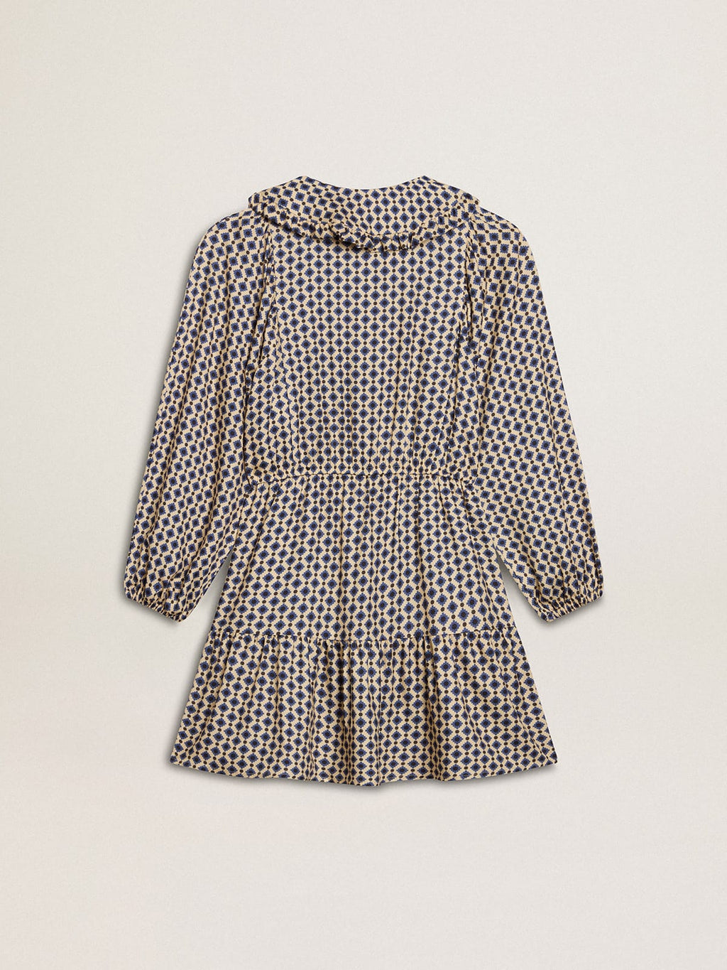 Girls' dress with geometric print and removable collar| Golden Goose