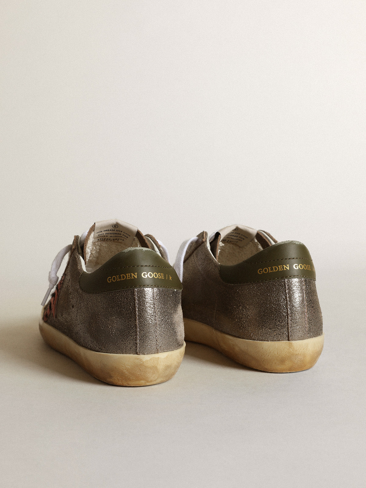Super-Star LTD in gray laminated suede with a pony skin star| Golden Goose