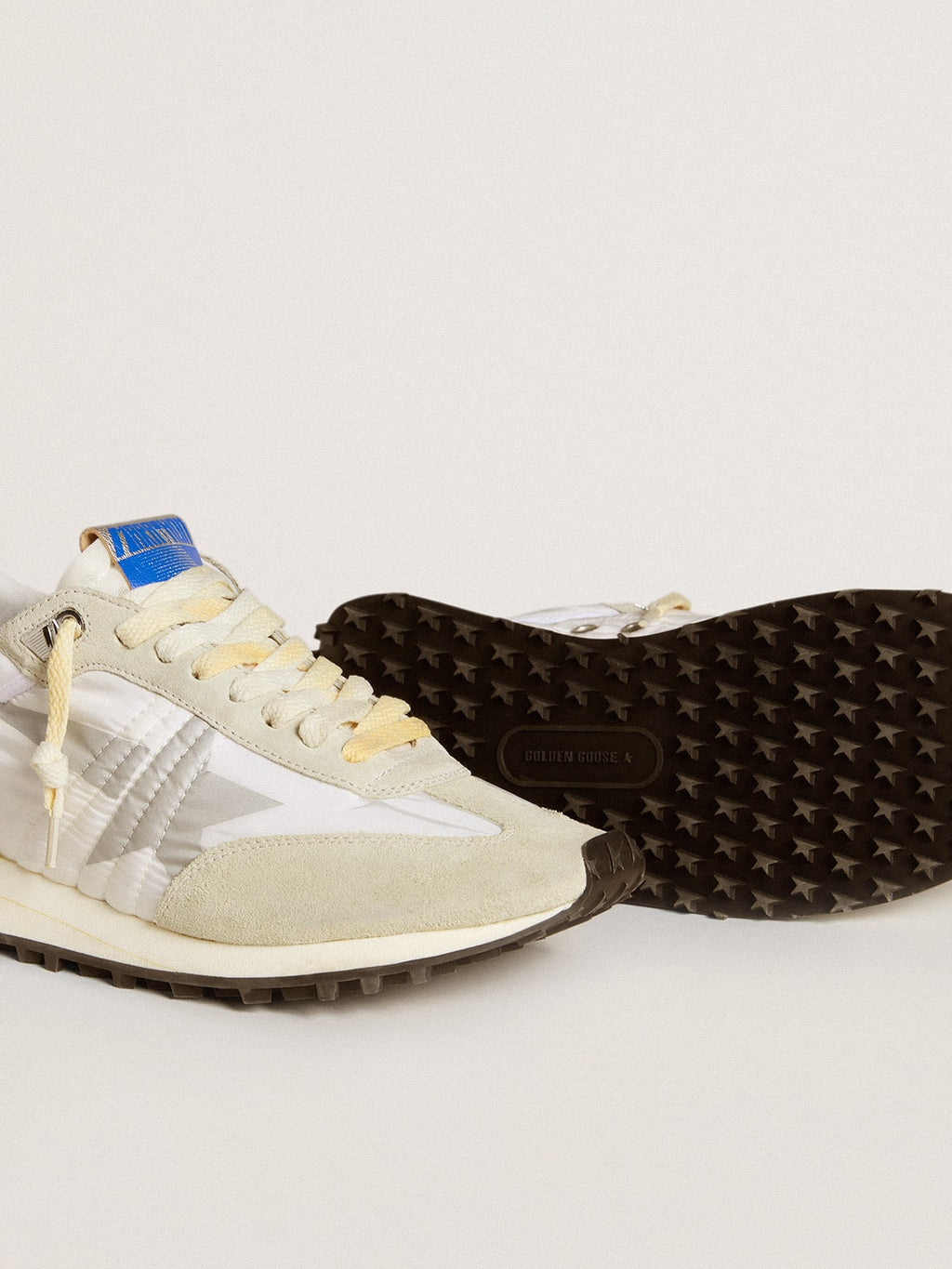 Women's Marathon with white nylon upper and silver star| Golden Goose