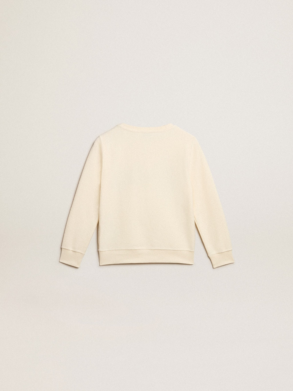Sweatshirt in aged white with multicolor Golden lettering on the front| Golden Goose