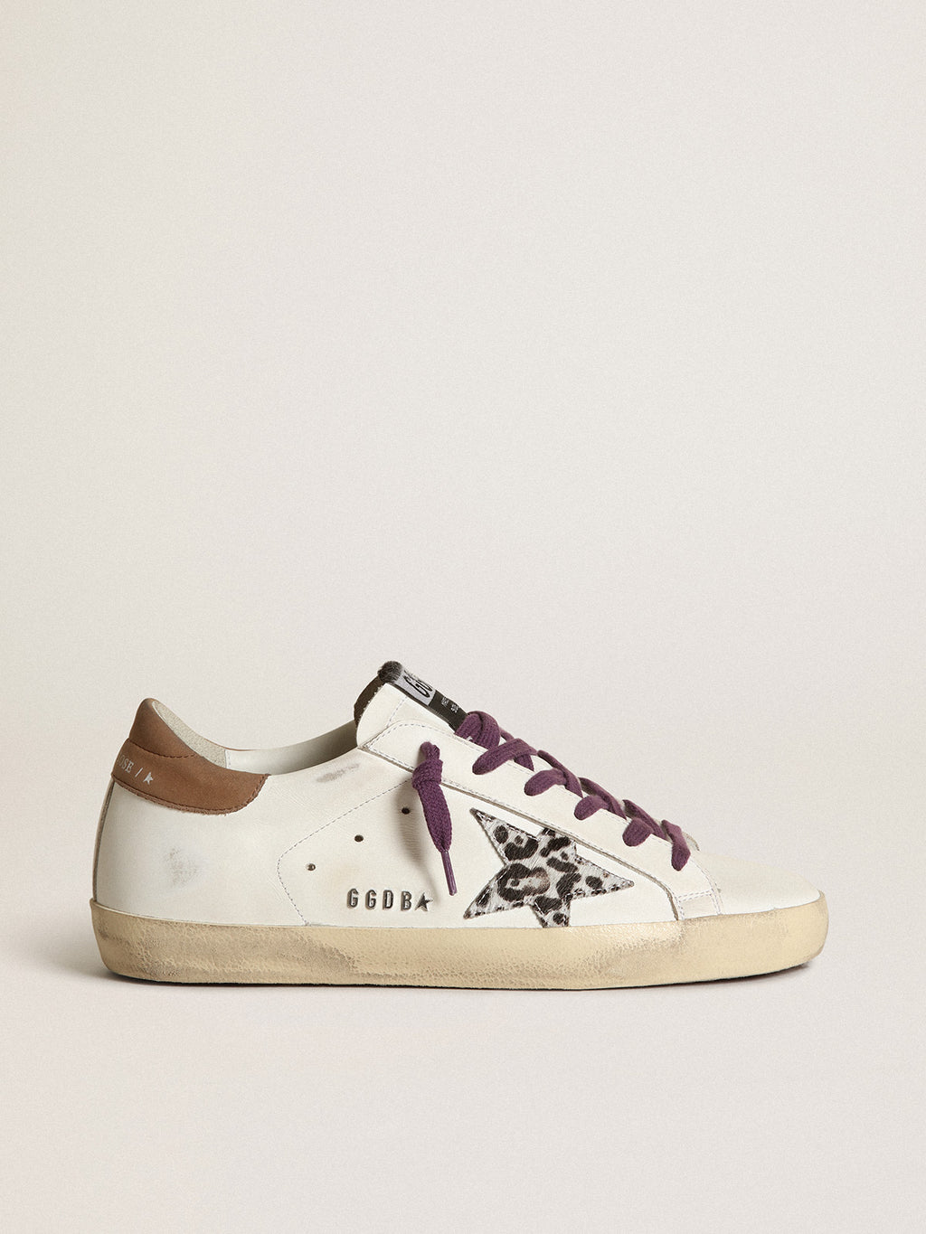 Super-Star with leopard pony skin star and brown nubuck heel tab| Golden Goose