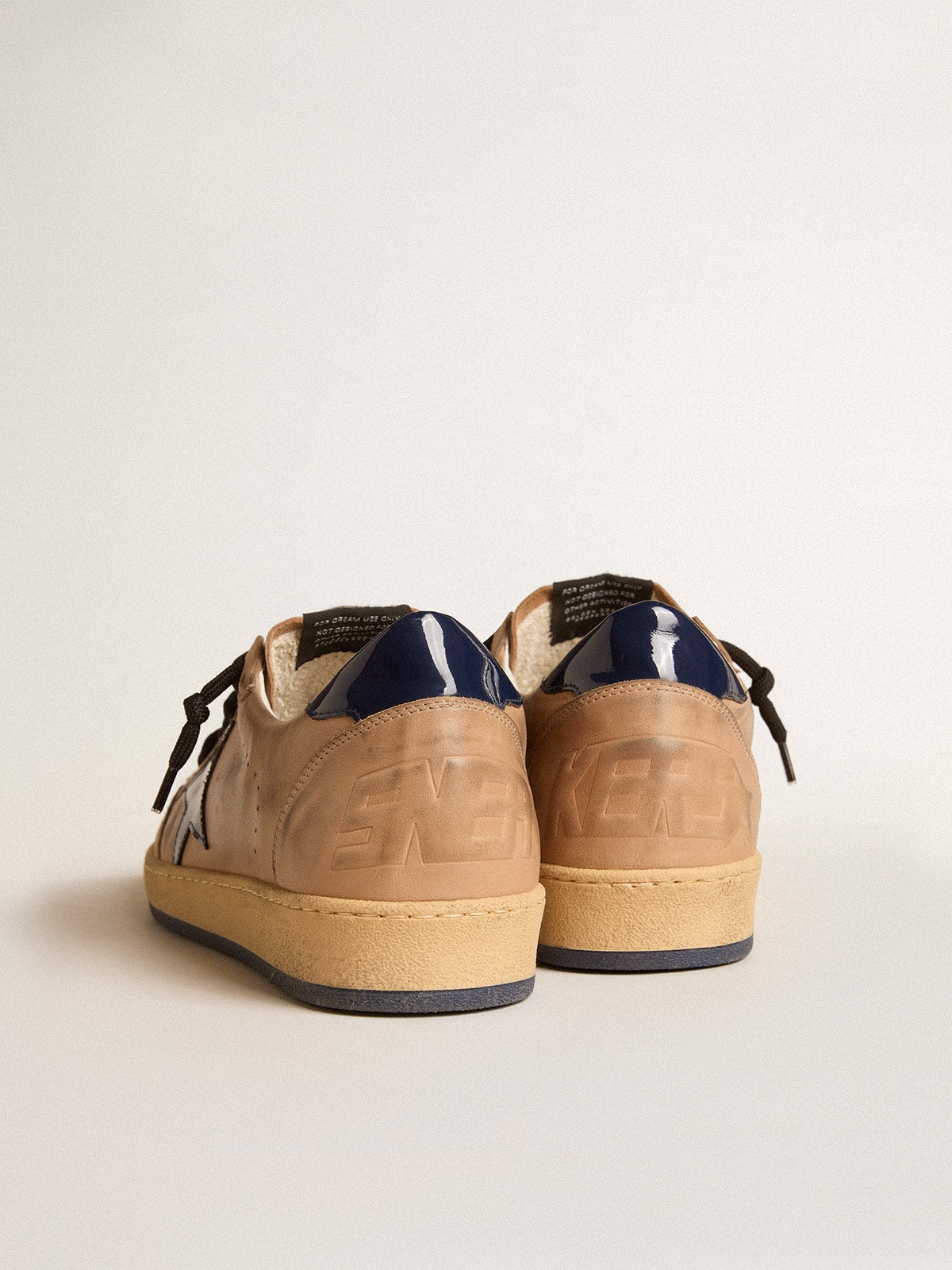 Ball Star in beige leather with blue patent leather star and heel tab| Golden Goose