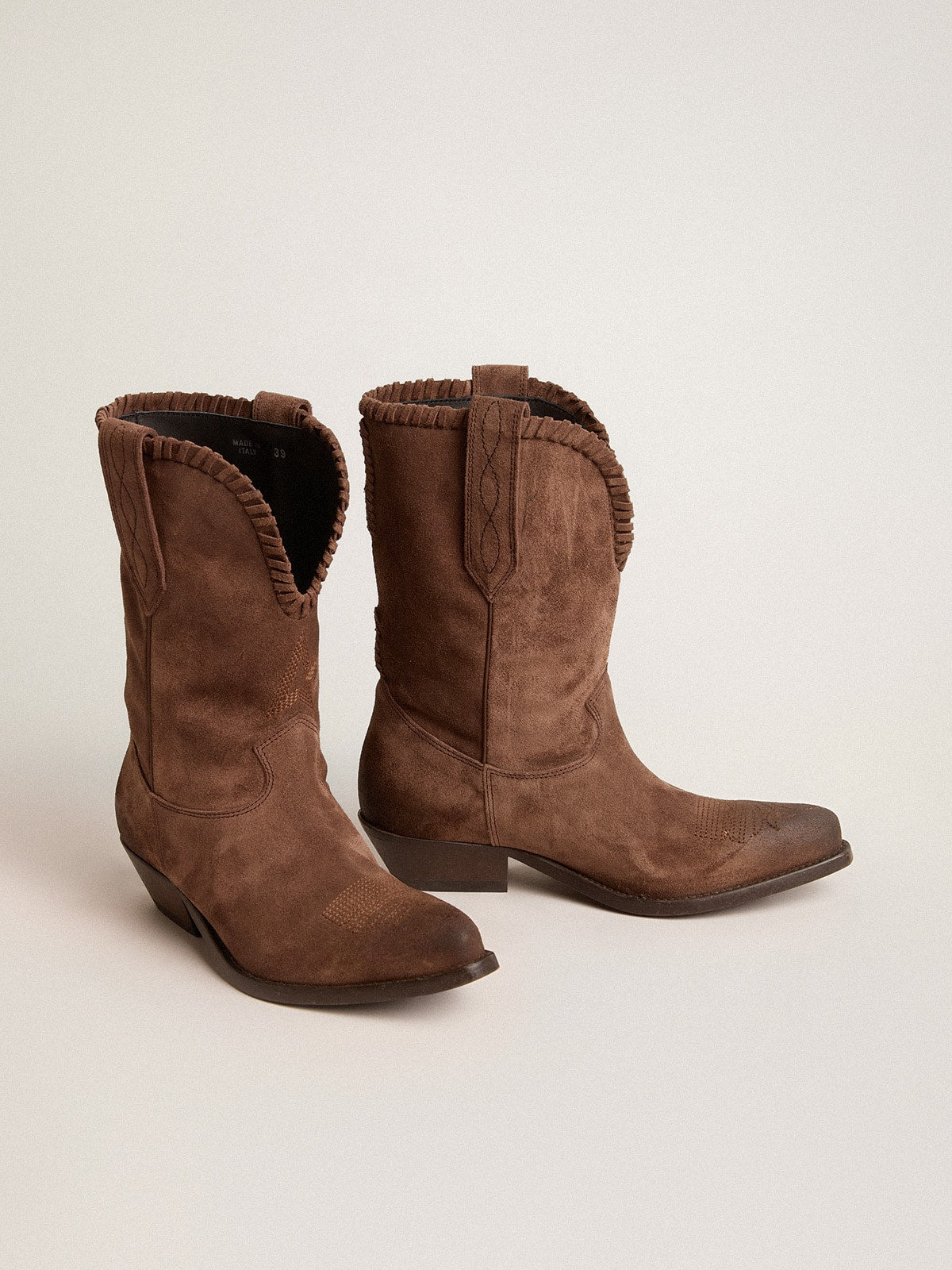 Low Women's boots in dark brown washed suede| Golden Goose