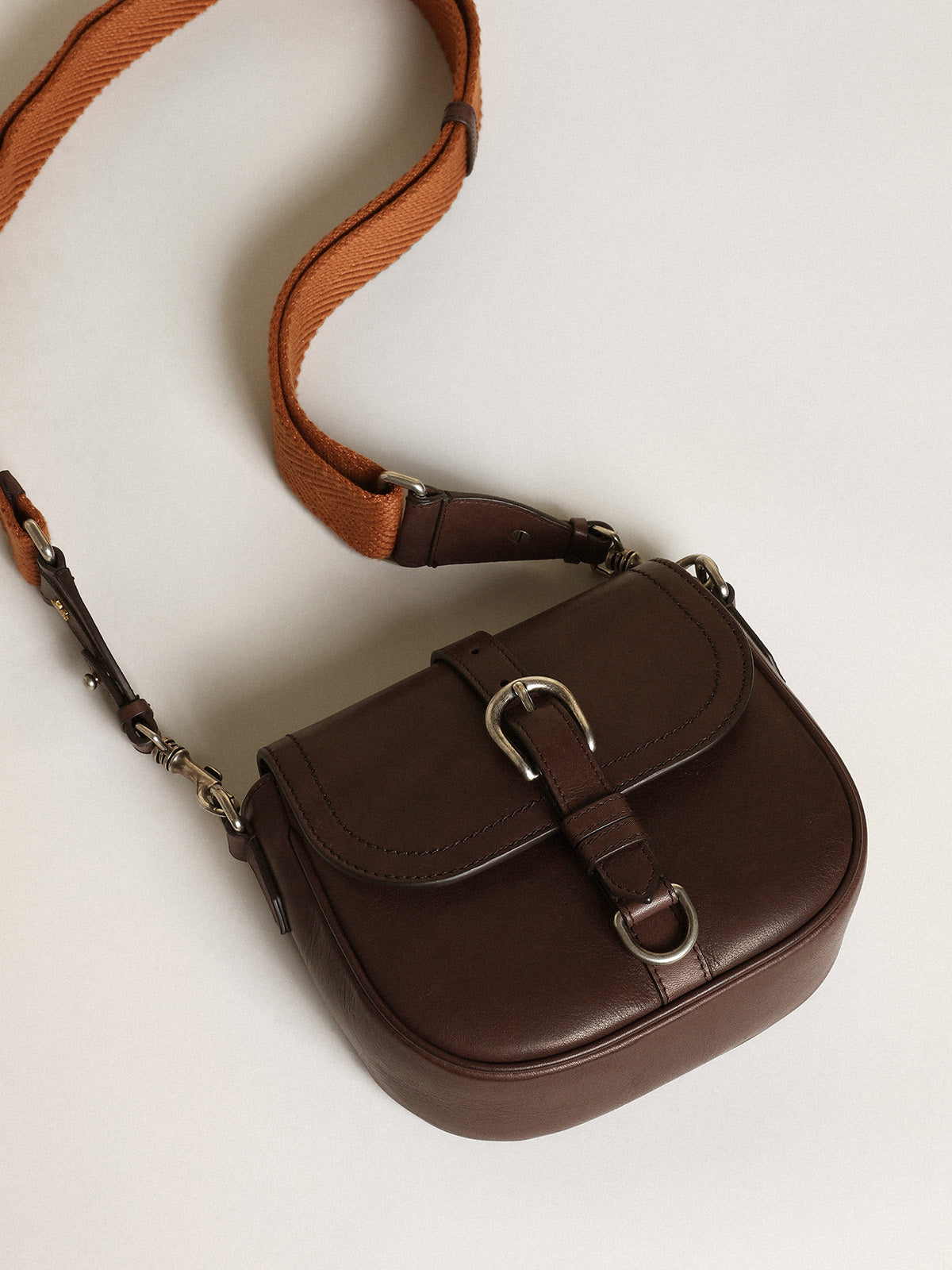 Women's Francis Bag small in dark brown leather| Golden Goose