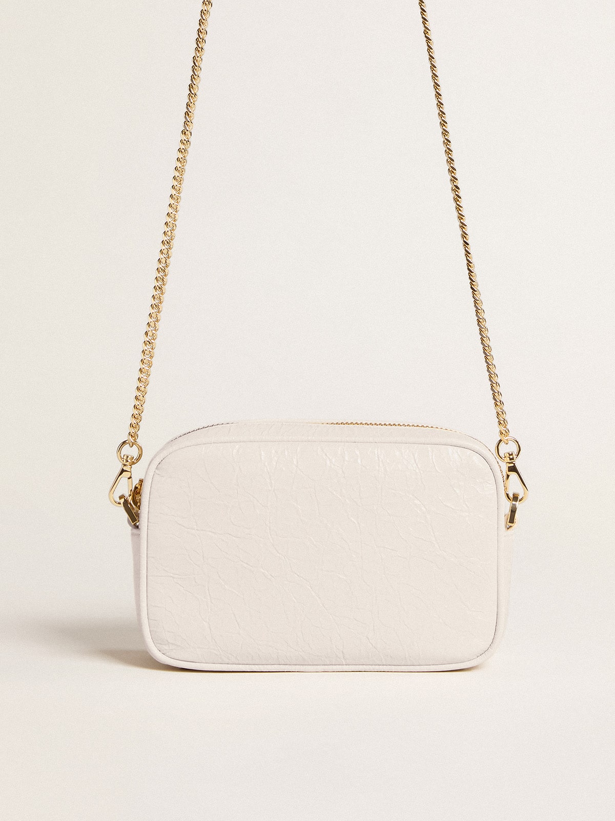 Mini Star Bag in butter-white leather with tone-on-tone star| Golden Goose