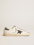 Men's Super-Star with black nubuck star and silver leather heel tab| Golden Goose