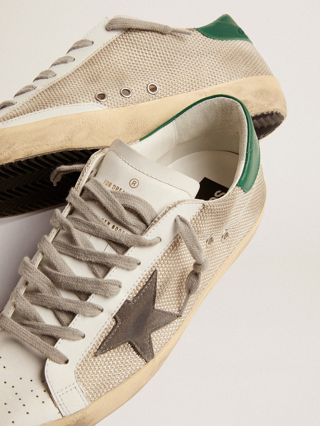Men's Super-Star in light silver mesh with gray star| Golden Goose