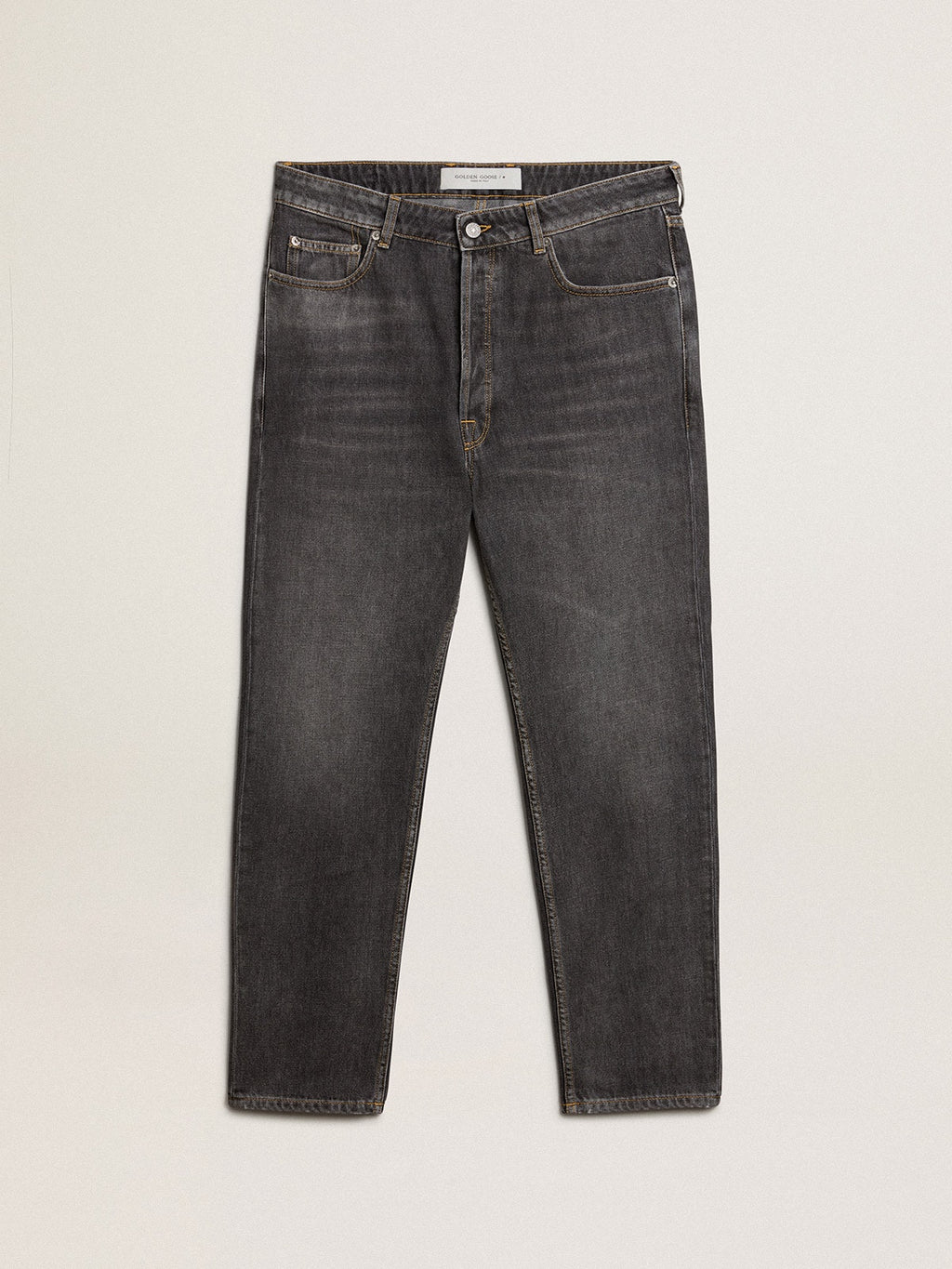 Men's black jeans with printed pocket| Golden Goose