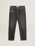 Men's black jeans with printed pocket| Golden Goose