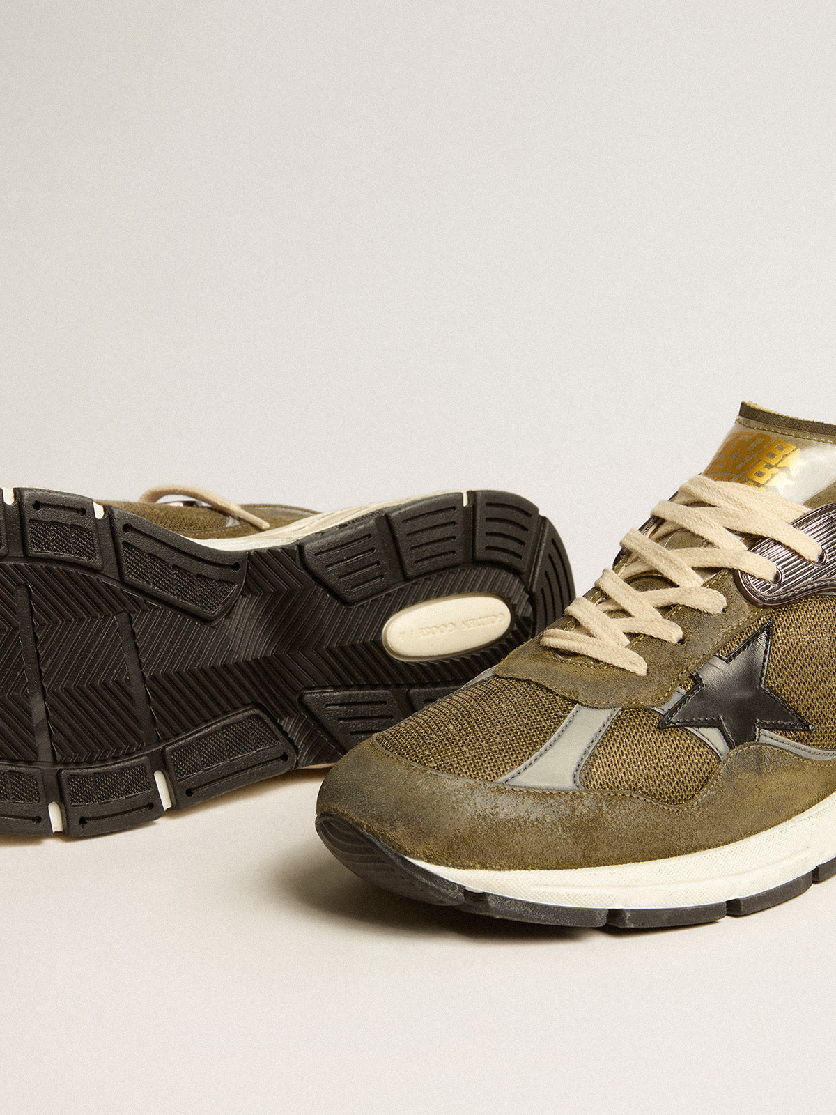 Men's Dad-Star in suede and mesh with black leather star and heel tab| Golden Goose