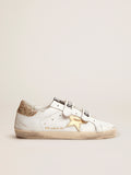 Women's Old School with gold star in laminated leather| Golden Goose
