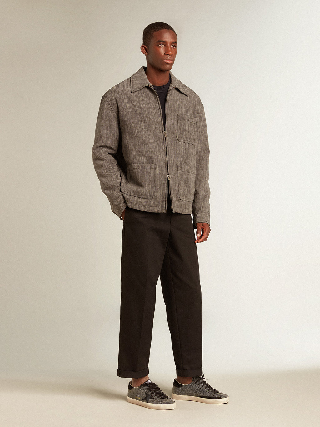 Men's wool blend coach jacket| Golden Goose