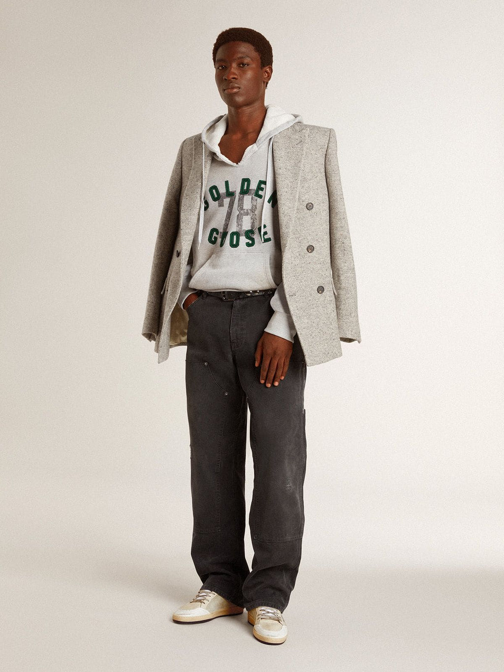 Men's Ball Star LTD in leather and suede with crocodile print leather star| Golden Goose