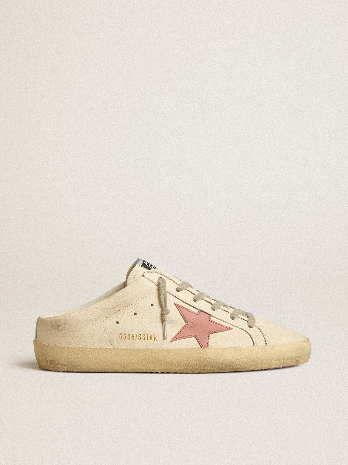 Women's Super-Star Sabots in nappa with pink leather star| Golden Goose