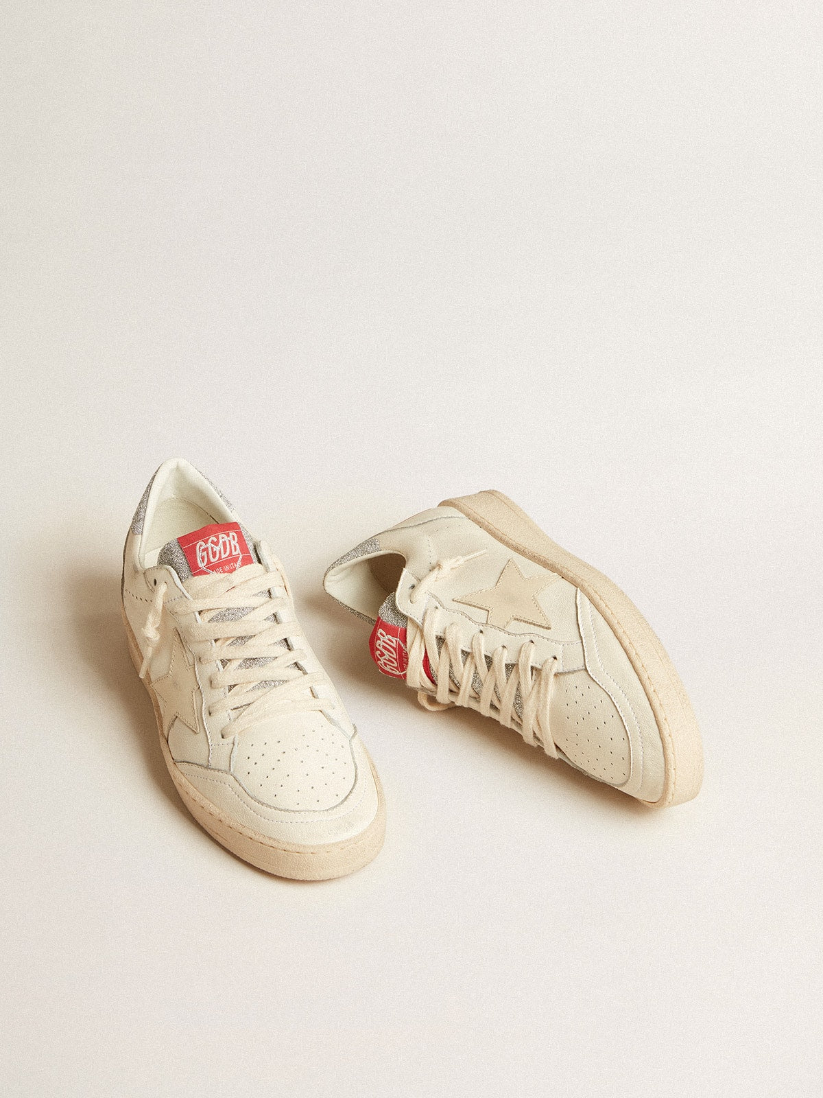 Men's Ball Star LTD in nappa with white star and Swarovski crystal heel tab| Golden Goose